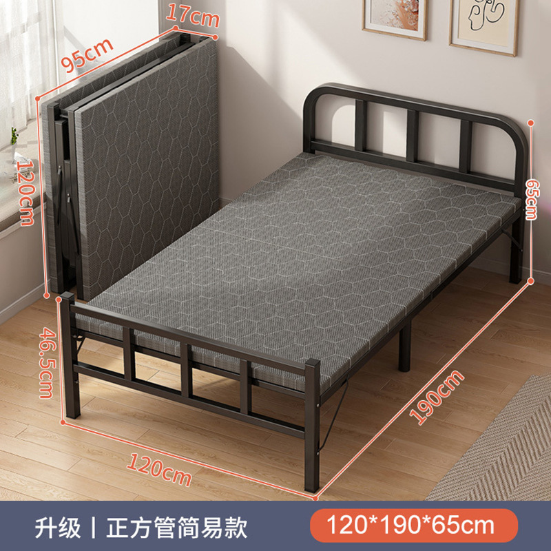 Casa de alquiler Cama individual plegable Cama simple para adultos Cama doble 1m2 dormitorio de alquiler Cama de tablero duro