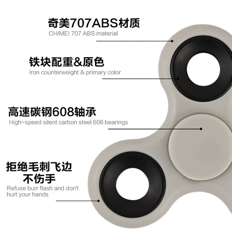 Fidget Spinner ABS Three-Finger Hand Spinner, EDC Stress Relief Toy, 75 mm