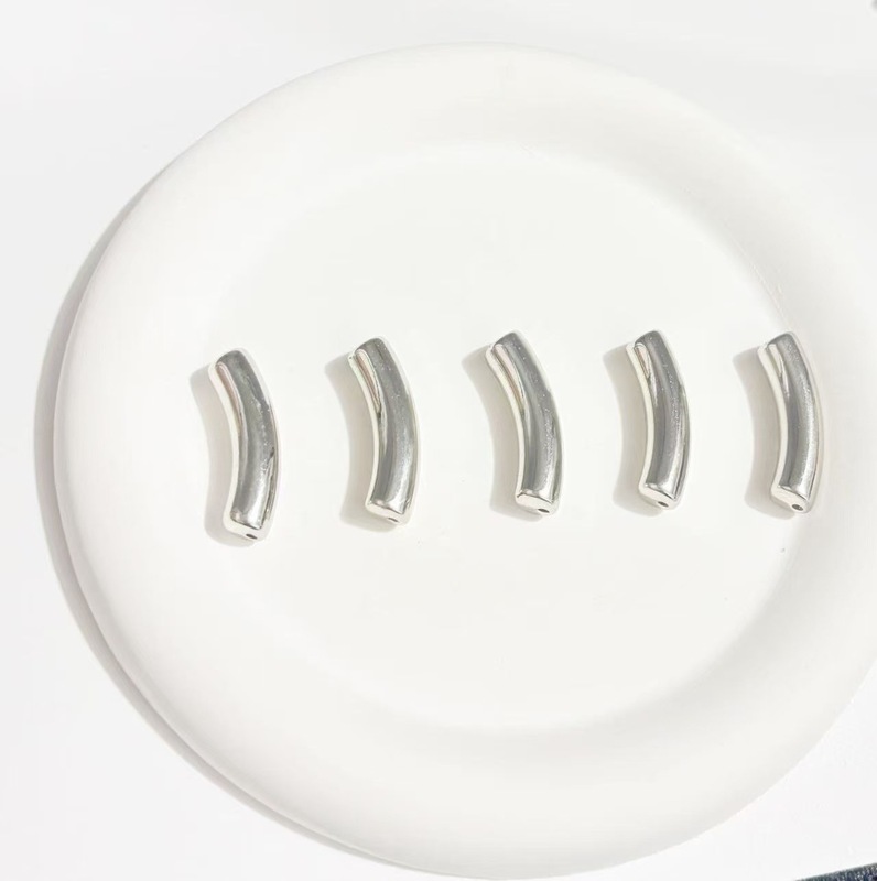 CCB电镀弧形弯管长隔珠 DIY手工项链手链半成品串珠配件 现货批发|undefined