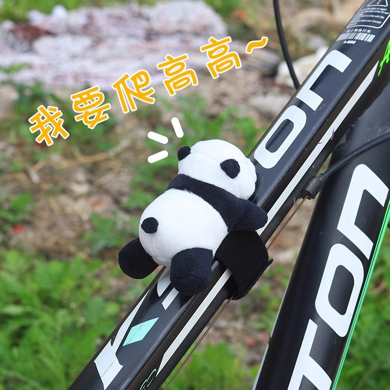 Bicycle Electric Car Battery Motorcycle Mountain Bike Handlebar Decoration Panda Doll Creative Small Pendant Accessories Riding