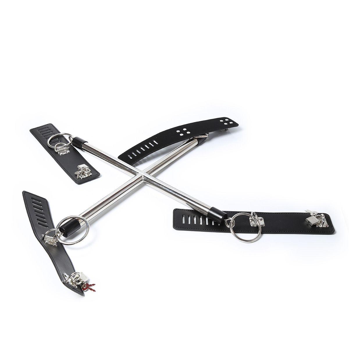 Tienda de la fábrica al por mayor Cruz vinculante tubo de acero con cerradura mano brazalete de acero inoxidable rápido femenino instrumento musical productos del sexo