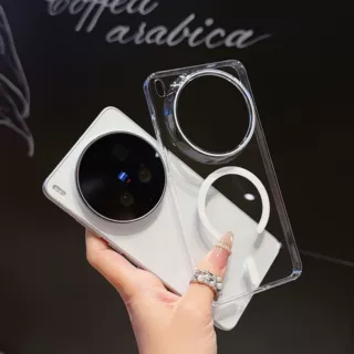 超薄冰透磁吸适用vivo-X300Pro手机壳iQOO15简约滴油透明PC硬护套