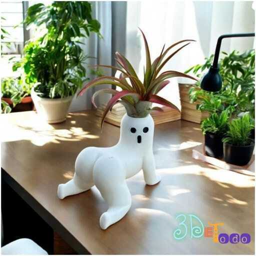 3Dプリント国境を越えた新しい独特で面白い植木鉢の幽霊が幽霊の花瓶を飾っている|undefined