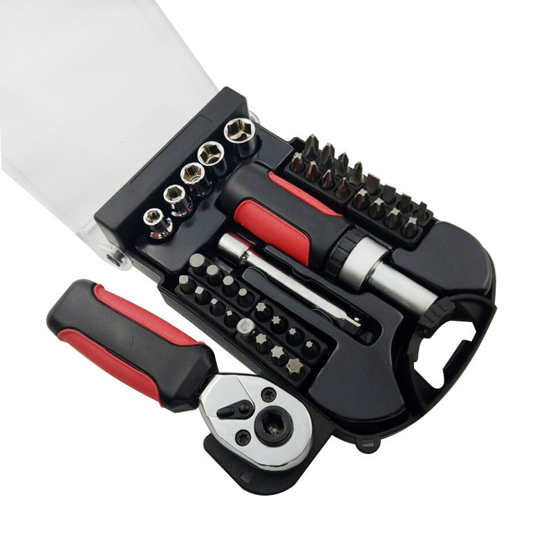 厂家直销40pc短柄工具组套stubby set 棘轮板手活动扳手维修工具