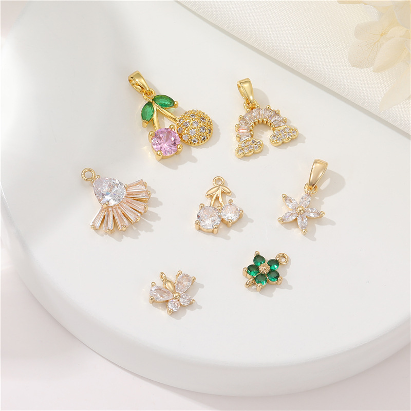 3g Weight Pendant Jewelry Making Type DIY Jewelry Accessories Classification 1 Piece Quantity Copper Material Flower Pattern Plating Design Simple Style, Classic Style Style 1 Piece Copper Flower Pendant 无