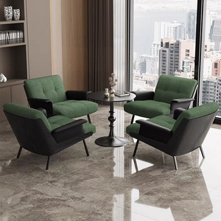 Italian-Style Light Luxury Cotton and Linen Sofa Reception Room Rest Negotiation Office Chair Office Lobby Leisure Business Single Sofa
