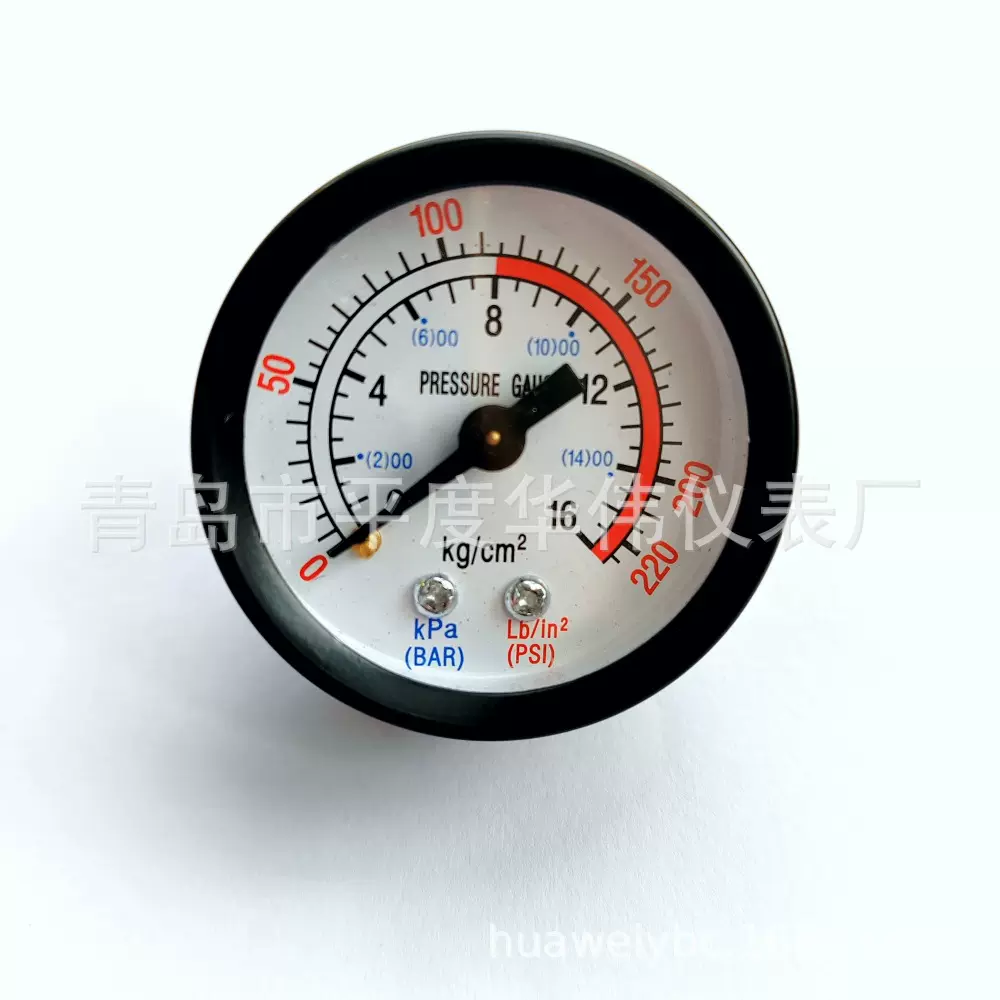 普通压力表40轴向压力表 Y40-1.6MPa  水压表 气压表 空压机配件