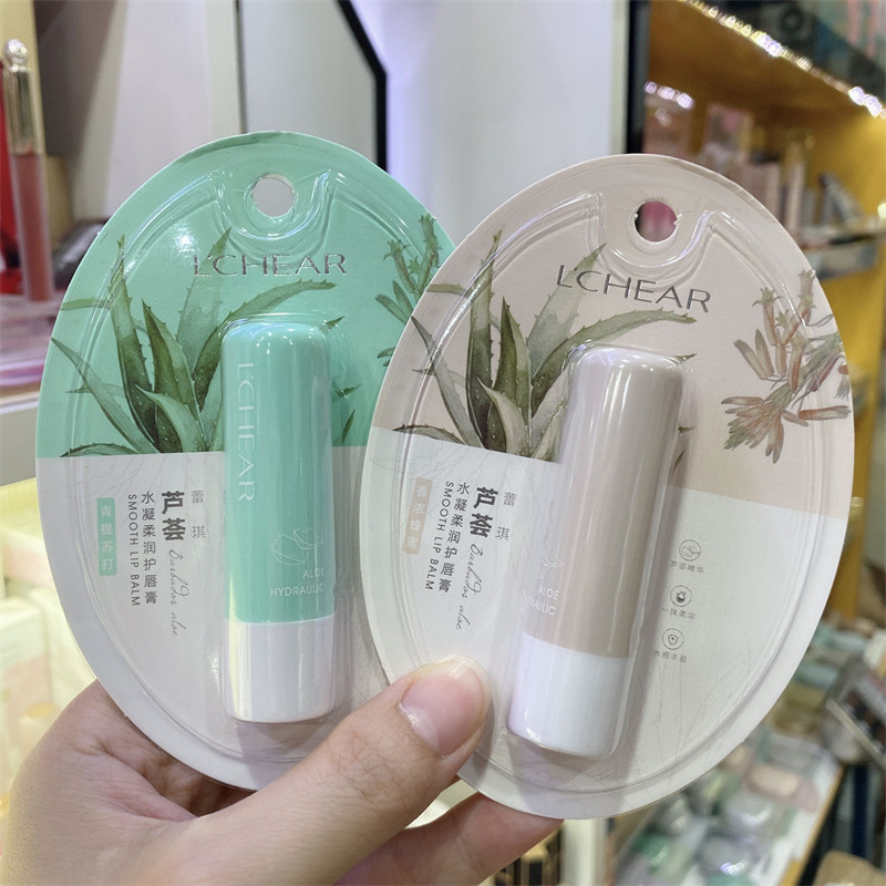 Bálsamo labial incoloro Lei Qi, hidratante, diseño de dibujos animados
