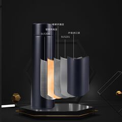 304 stainless steel smart insulated cup with temperature display, large capacity water cup, business gift, straight-sided cup