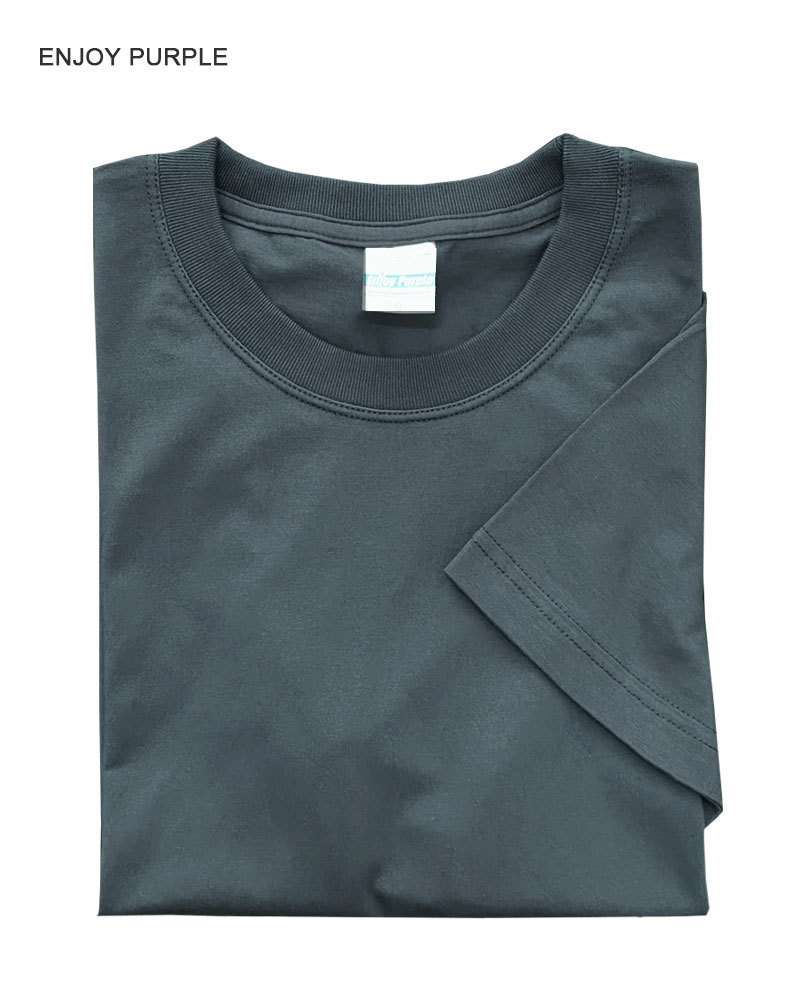 Verano refrescante de algodón puro color sólido cuello redondo manga corta Camiseta de moda pareja de hombres y mujeres 200g media manga blanca ins casual