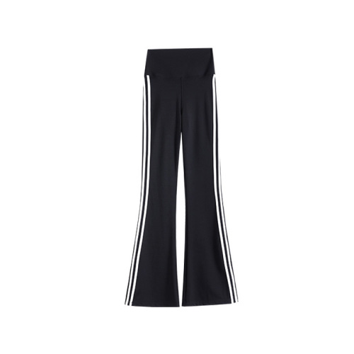 Side-striped hip-enhancing flared shark pants women's outerwear  new spring and autumn thin high-waisted tummy-control flared yoga pants