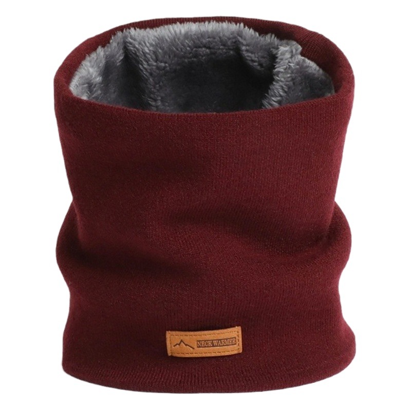 New solid color knitted scarf men's and women's autumn and winter versatile pullover neck collar thickened warm collar scarf Outdoor