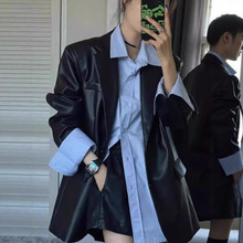 皮衣女款2025新款春季小个子黑色复古休闲开春高级感早春西装外套
