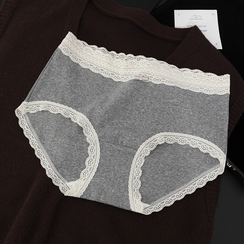 Ropa interior mujer algodón puro 7a antibacteriano algodón entrepierna cintura media encaje femenino sexy triángulo pantalones cortos sin costuras niñas bragas