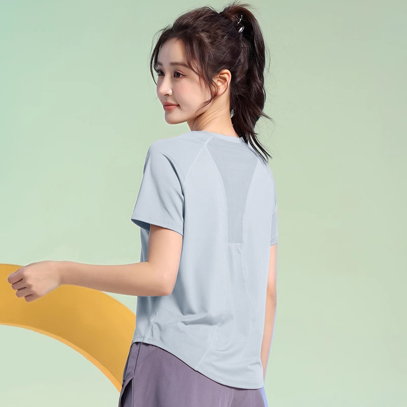 Professional Fitness Clothing Short-Sleeved High-End Yoga Clothing Running Sports Suit Women's Summer New Breathable Quick-Drying Clothing