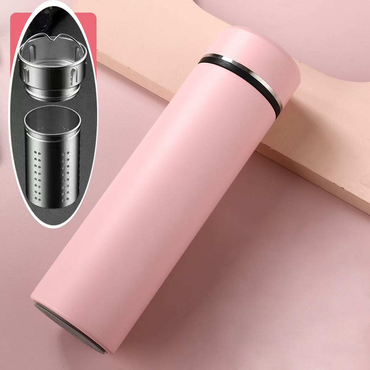 Taza de agua inteligente 316 de acero inoxidable 304 Taza recta de separación de té Regalo unisex Vaso de agua con aislamiento de letras de negocios