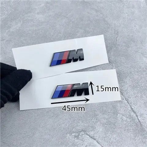 Suitable for BMW M emblem side decals, 1 Series, 5 Series, 7 Series, BMW 3 Series M kit, X3, X5, M3 car emblem stickers, black modification