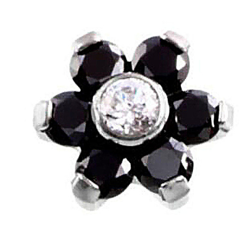 European and American cross-border AliExpress new product piercing M0.9mm tooth position flower zircon embedded nail leather piercing body head