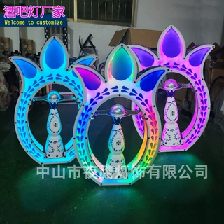 酒吧发光酒座创意菠萝酒架夜店KTV个性氛围出酒道具洋酒香槟底座