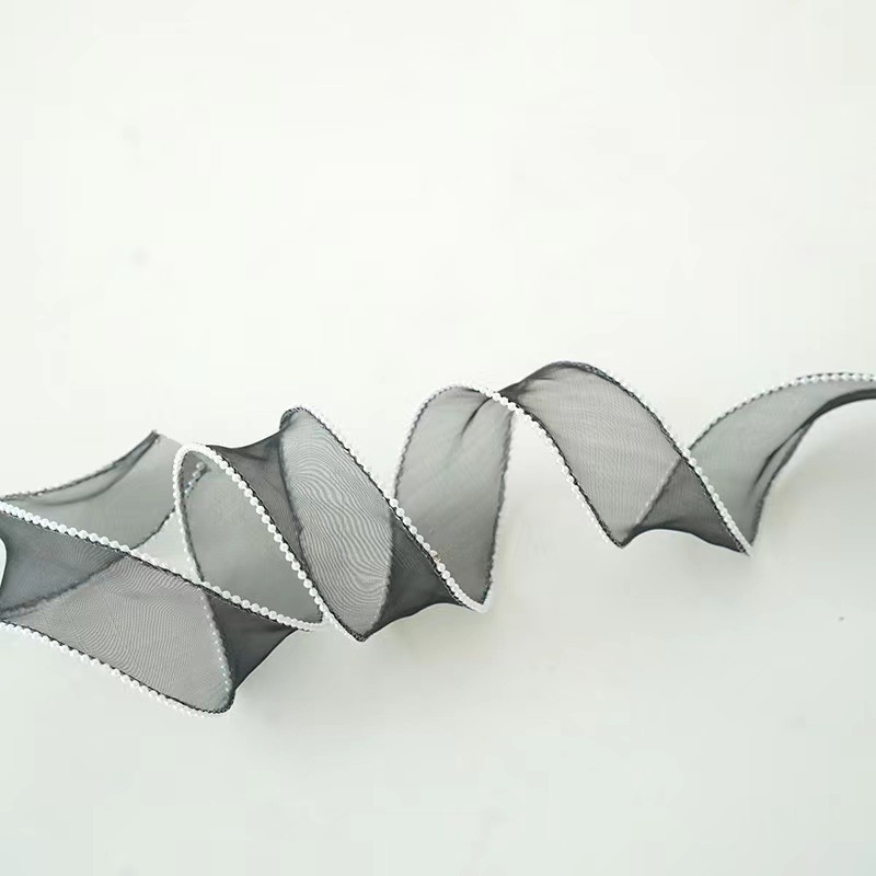 Venta al por mayor 4cm fishtail Hilado pastel decoración borde flor embalaje perla transparente hilo ramo hornear cinta en stock