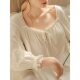 Cross-border special nightdress plus size with chest pad court style French lace long pajamas home wear Amazon hot