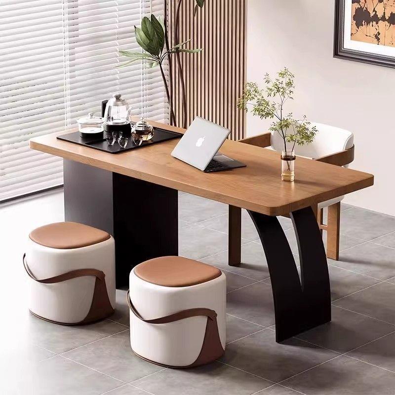 Solid Wood Balcony Tea Table, Living Room Tea Table, Simple Modern Small Apartment Tea Table, Office Desk, Dual-Purpose Table