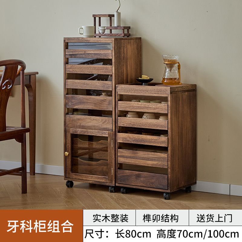 茶水柜美国外单牙科柜茶水柜茶具柜黑胡桃实木中古柜文玩柜首饰柜|undefined