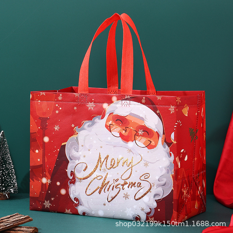 Bolso no tejido de Navidad bolso de mano logotipo personalizado gran película de dibujos animados transfronterizos alta sensación bolsa de embalaje de regalo