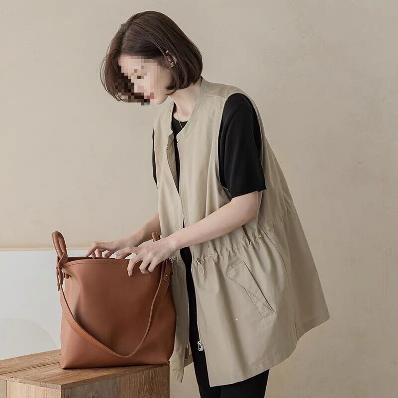 Women's Vest Outerwear New Style Casual Loose Versatile Sleeveless Jacket Plus Size Women's Fashion Mom-Style Vest for Women Women's Vest Outerwear New Style Casual Loose Versatile Sleeveless Jacket Plus Size Women's Fashion Mom-Style Vest for Women