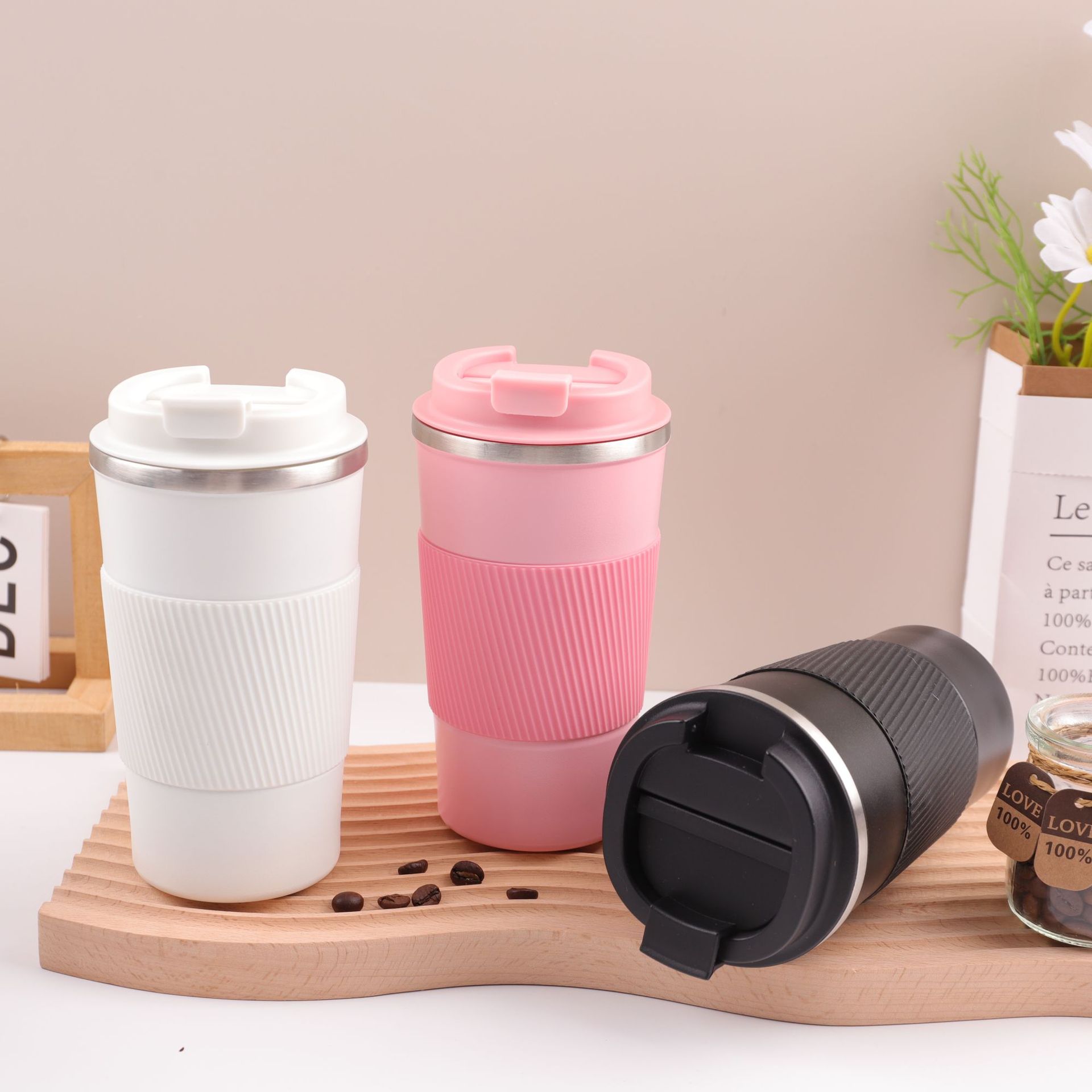 Taza de café de acero inoxidable 304 de doble capa con aislamiento al vacío, taza de oficina, taza para actividades al aire libre, taza de agua para automóvil