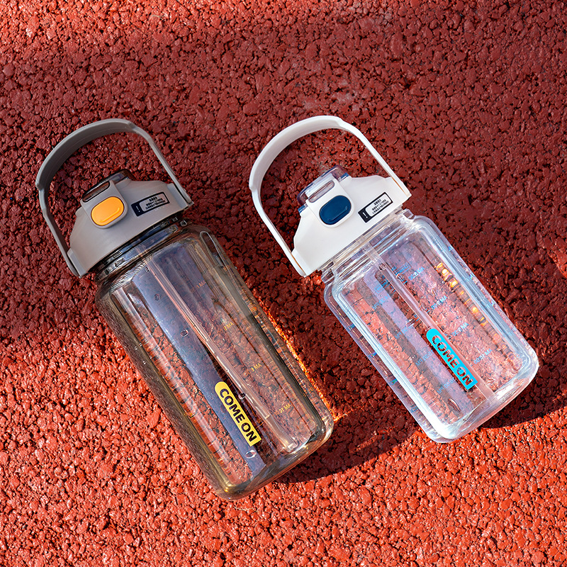 Mingtong 2387 taza de plástico de gran capacidad 2000ml correa elegante taza de plástico portátil coreana Internet Celebrity Plastic Cup