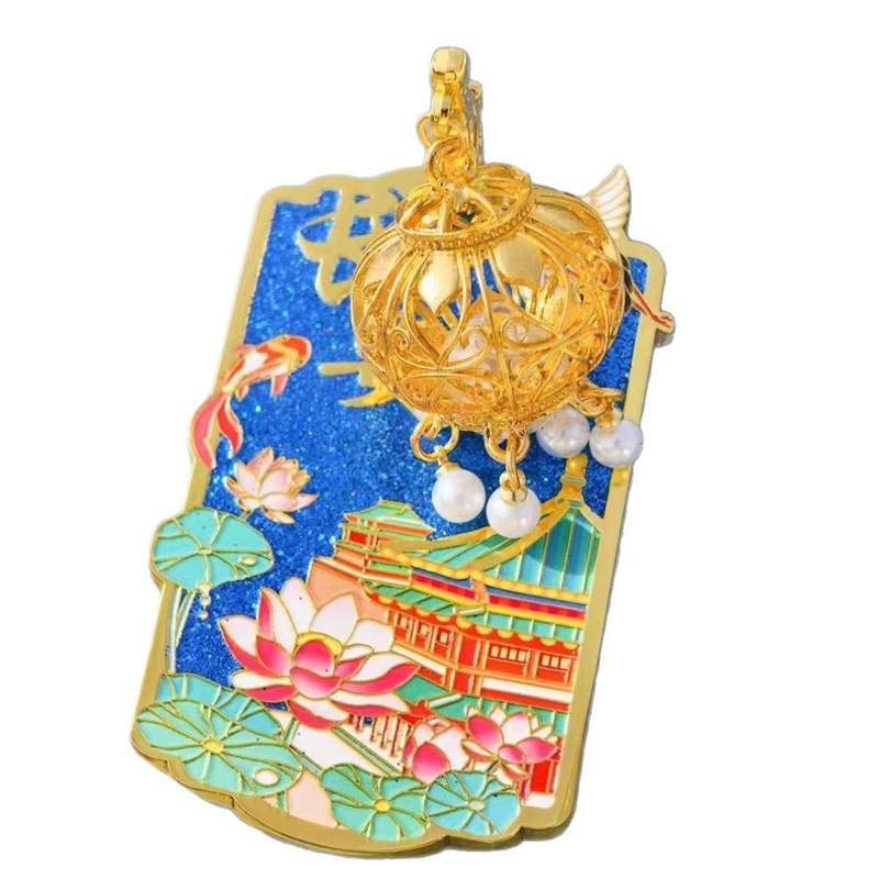 西安文创纪念灯火长安金属灯笼冰箱贴制作旅游纪念品国风西安定制|undefined