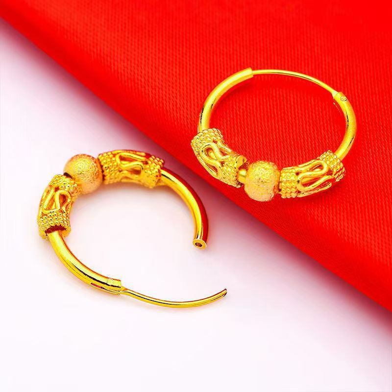 新款沙金饰品女士镂空树叶女款轻奢高级流苏耳环批发爱心耳饰|undefined