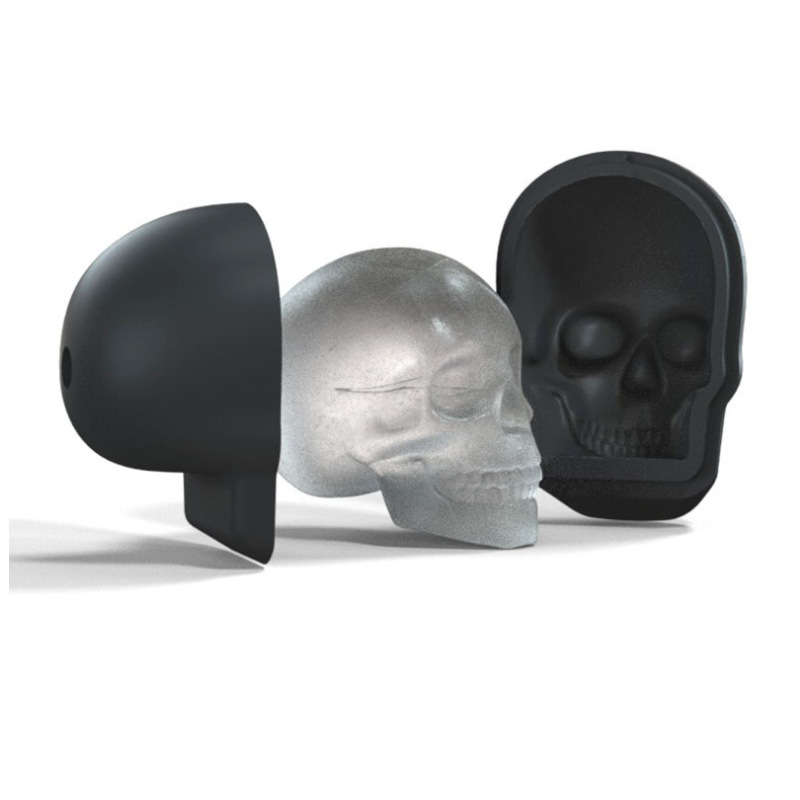 亚马逊大号骷髅头创意硅胶冰格威士忌冰块模 夏季diy硅胶制冰模具|ms