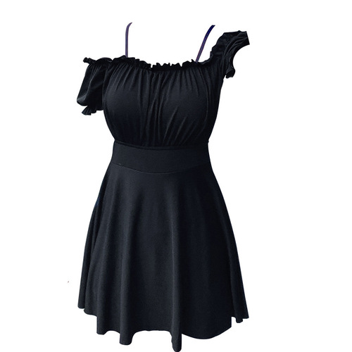 Women's swimsuit one-piece slimming body-covering boxer skirt swimsuit small breast push-up hot spring resort swimsuit manufacturer wholesale