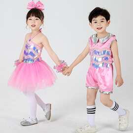六一儿童节幼演出服儿园演出服爵士现代舞亮片闪光表演舞蹈演出服