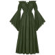 2024 Christmas Clothing Medieval Vintage Court Dress Women's dress Shoulder Horn Sleeve Waist