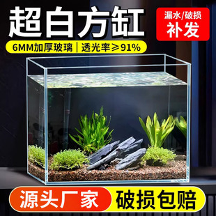 Living Room Ultra-White Crystal Glass Fish Tank Ultra-Clear Right-Angle Tank Turtle Betta Breeding Ecological Tank 30/40 Square Tank