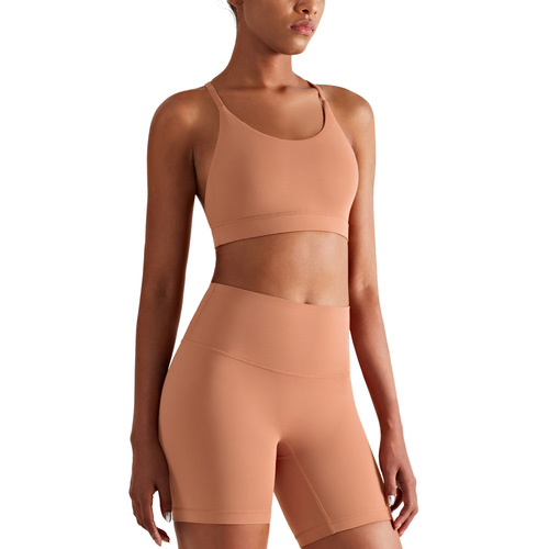  summer new European and American products nude slim strap push-up sports bra yoga yoga vest sports bra for women