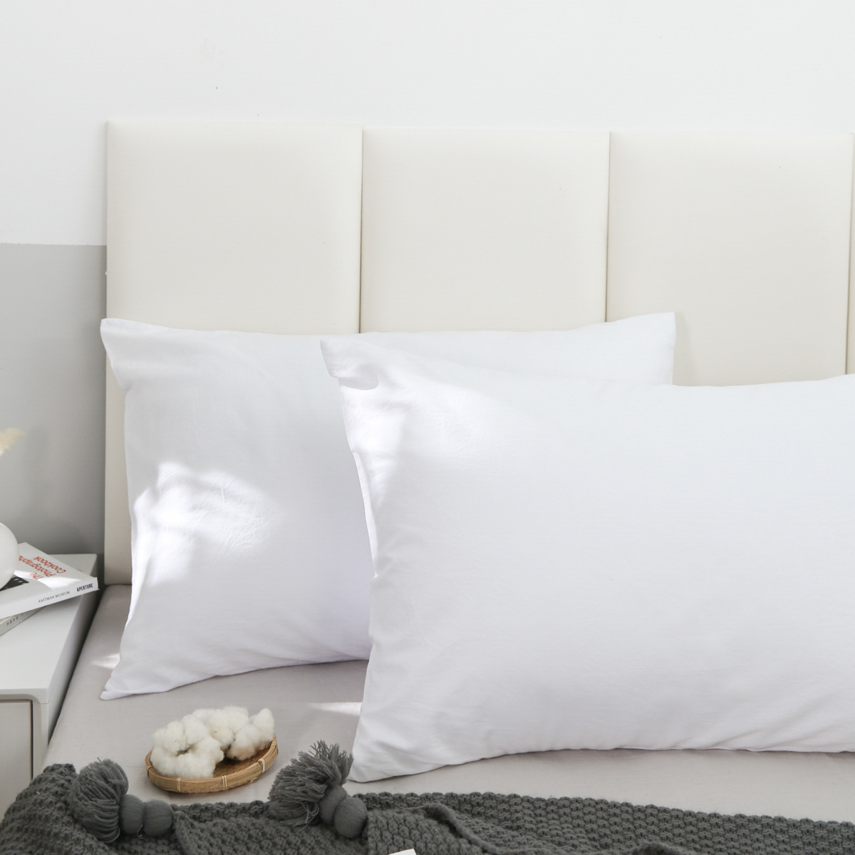 四季全棉枕套床上用品亞馬遜熱賣13070純色信封口純棉枕芯套批發(fā)