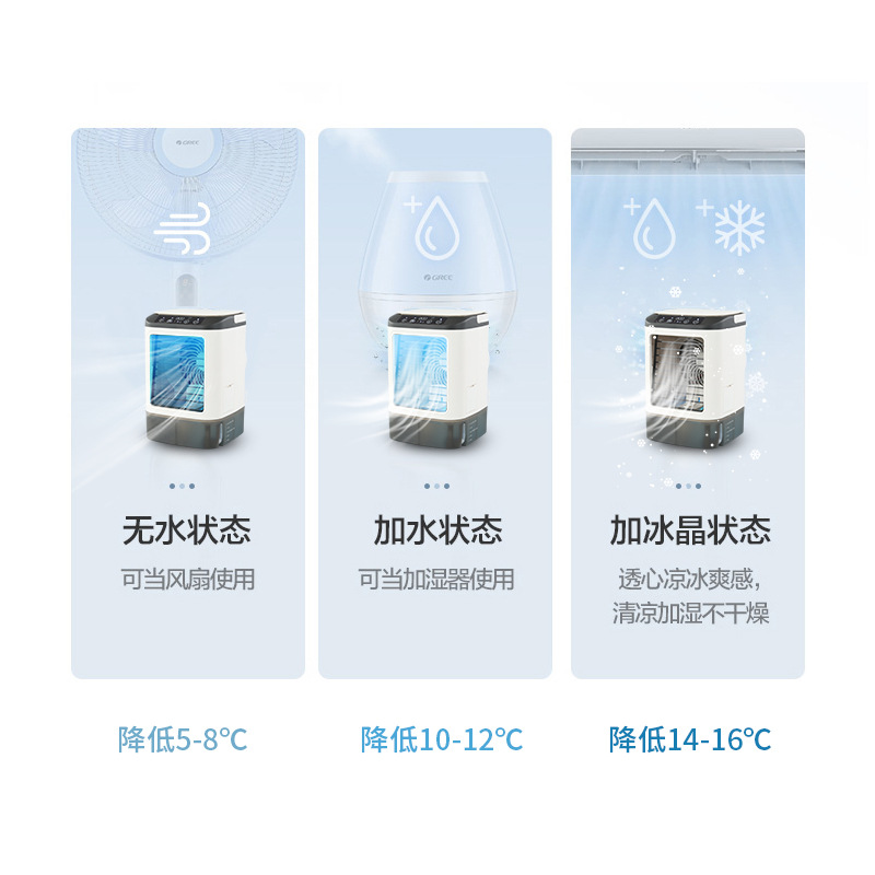 Cooler spray humidification cooling fan mobile mini air conditioning small cooling cross-border timing fan 4