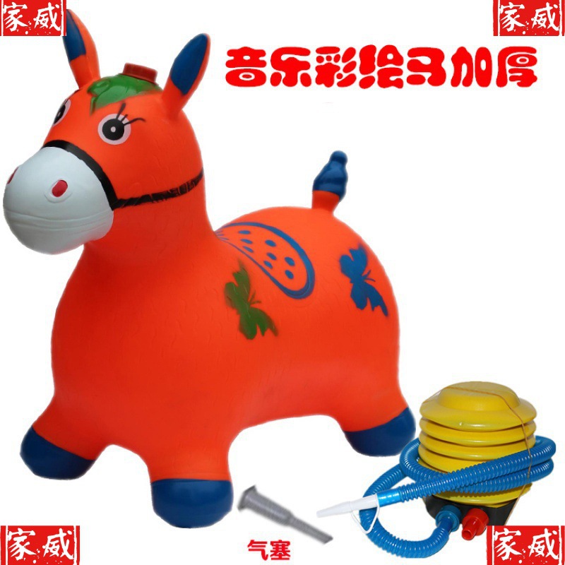 Painted inflatable music toy for jumping