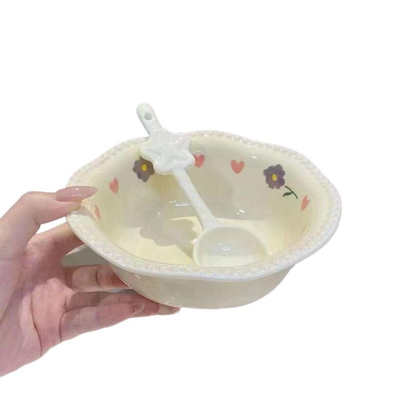 奶黄珍珠甜品沙拉碗星星勺陶瓷碗ins风餐具碗早餐碗高颜值甜品碗|undefined