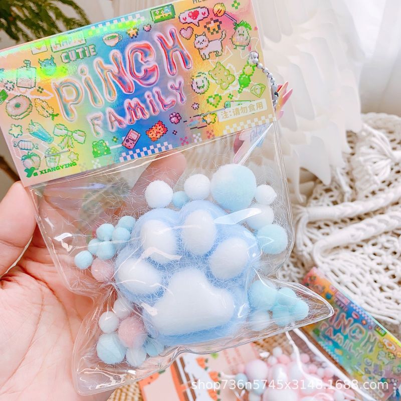 子供の人気のクリスタルゼリーぬいぐるみ猫の爪ピンチ漫画スローリバウンド泥感減圧おもちゃ小紅書|undefined