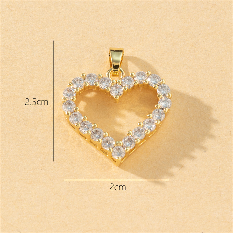 1 Piece Copper Zircon Heart Shape Pendant display picture 4