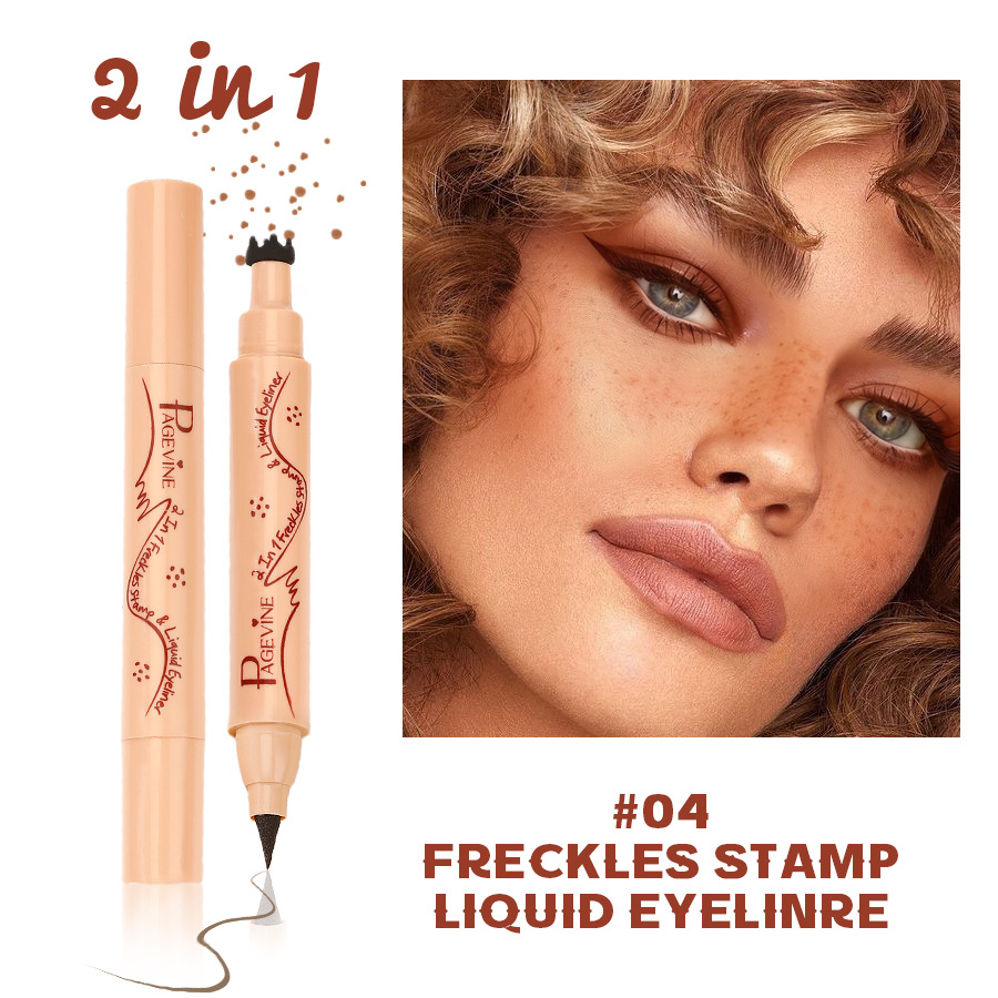 Transfronterizo maquillaje de color PAGE VINE sello de dos cabezas pecas rápido secado impermeable punto punto de punto lápiz de línea de ojos impermeable sin manchas