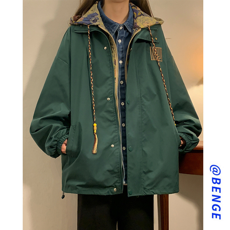 冲锋衣女2025新款假两件外套春秋季棒球服夹克新中式国风上衣|undefined