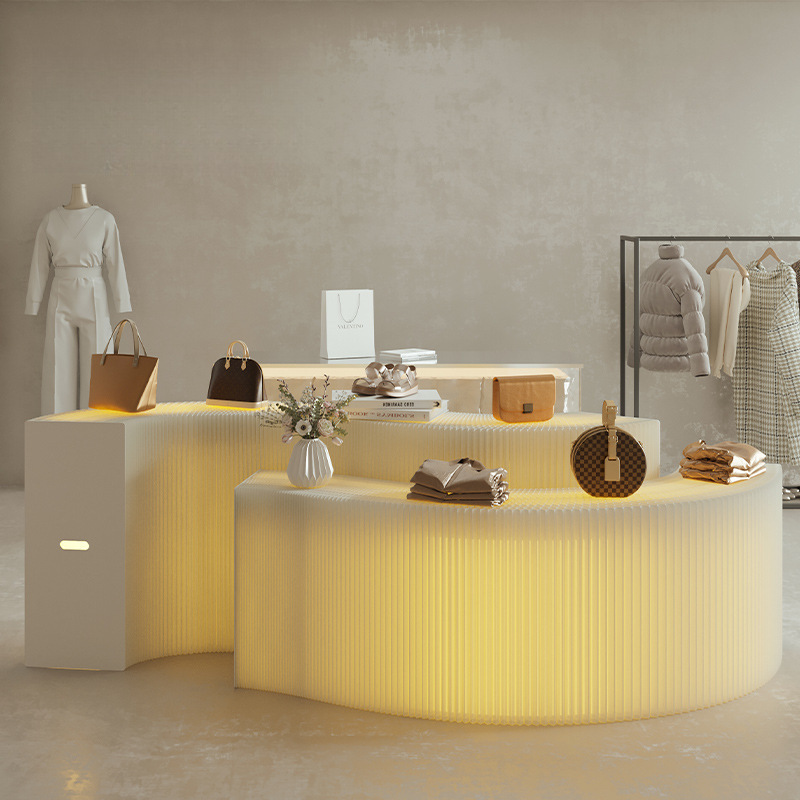 纸质展示柜置物摆放发光收纳展示架展示桌陈列货架手办样品