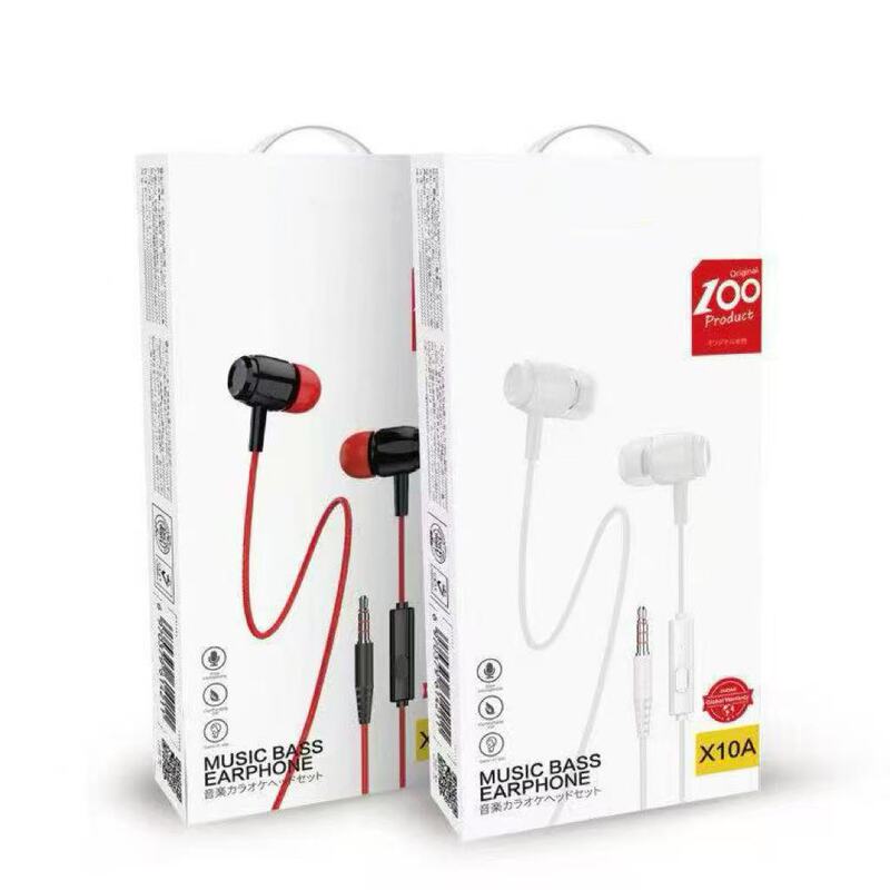 X10A Stereo Heavy Bass Wired Earphones In-Ear Type Suitable for Android 3.5m Wired Control Call and Music Headphones