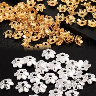 6/8mm Alloy Beaded Spacers Ancient Mixed Flower Holder Petals diy Antique Bracelet Hairpin Accessories Beaded Hat
